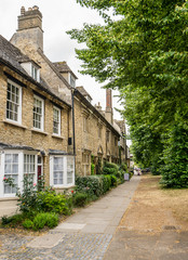 Fototapeta na wymiar A typical street in the Cotswolds village of Witney 