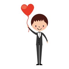 Fototapeta na wymiar cute husband with heart shaped pumps avatar character vector illustration design
