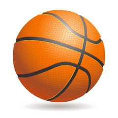 Vector 3d basketball isolated ball on white background. Realisti