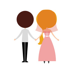 Married couple avatar characters vector illustration design