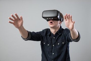 Man in virtual reality