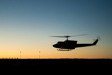 Fototapeta na wymiar Huey helicopter flight