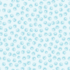 Hand drawned seamless watercolor pattern. Abstract watercolor spiral strokes in blue. Seamless pattern with watercolor spiral strokes.