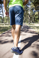 Young man running in the park