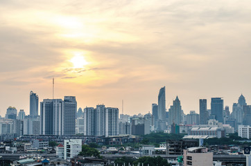 Sunshine morning time of Bangkok city. Bangkok is the capital and the most populous city of Thailand.