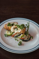 Rolls from chicken fillet