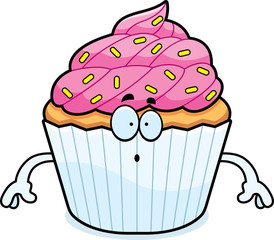 Surprised Cartoon Cupcake