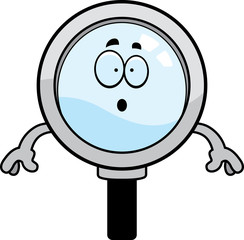 Surprised Cartoon Magnifying Glass