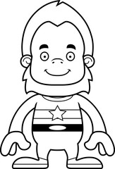 Cartoon Smiling Superhero Sasquatch