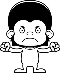 Cartoon Angry Chimpanzee In Pajamas
