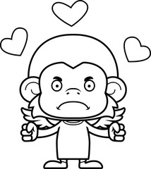 Cartoon Angry Cupid Monkey