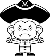 Cartoon Angry Pirate Monkey