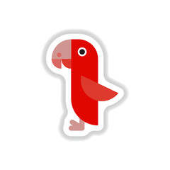 Vector illustration in paper sticker style parrot
