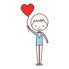 cute husband with heart shaped pumps avatar character vector illustration design