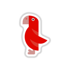Vector illustration in paper sticker style parrot