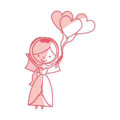 cute wife with shaped heart pumps avatar character vector illustration design