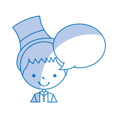cute husband with speech bubble avatar character vector illustration design