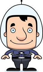 Cartoon Smiling Spaceman Man