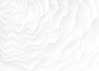 Obraz premium Biała tekstura. Faliste tło. Dekoracja ścian wewnętrznych. 3D wewnętrzny panel ścienny wektor wzór.