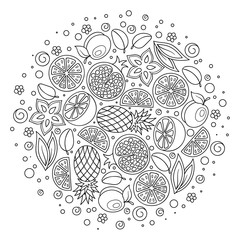 Coloring book page. Adult antistress therapy.