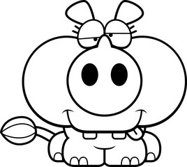 Fototapeta premium Cartoon Goofy Rhinoceros