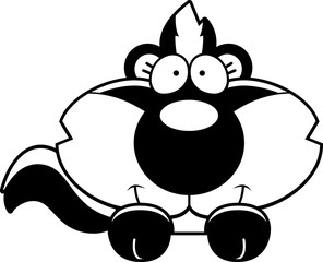 Cartoon Skunk Peeking
