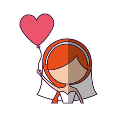 cute wife with shaped heart pumps avatar character vector illustration design