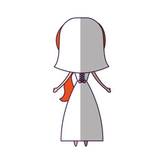 cute wife back avatar character vector illustration design