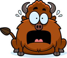 Scared Cartoon Bison