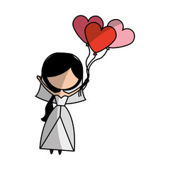 cute wife with shaped heart pumps avatar character vector illustration design