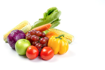 vegetable and fruit isoleted on white background