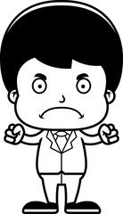 Cartoon Angry Businessperson Boy
