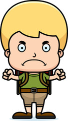 Cartoon Angry Hiker Boy