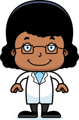 Cartoon Smiling Scientist Girl