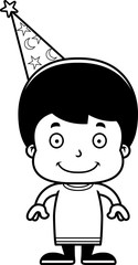 Cartoon Smiling Wizard Boy