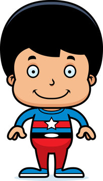 Cartoon Smiling Superhero Boy