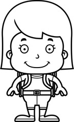 Cartoon Smiling Hiker Girl