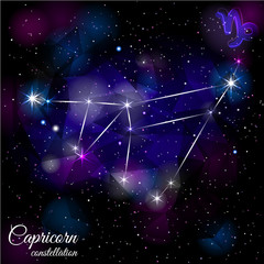 Capricorn Constellation With Triangular Background.