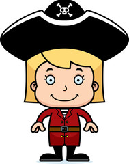 Cartoon Smiling Pirate Girl