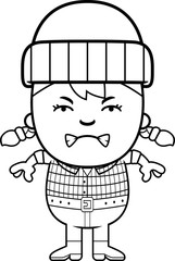 Angry Cartoon Little Lumberjack