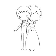 Married couple avatar characters vector illustration design