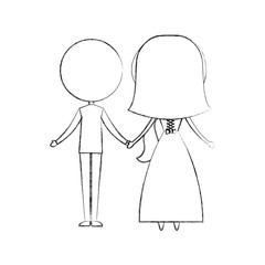 Married couple avatar characters vector illustration design