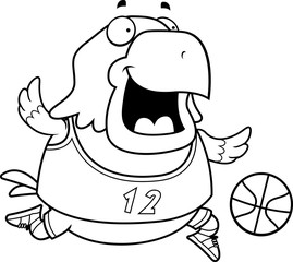 Cartoon Eagle Basketball