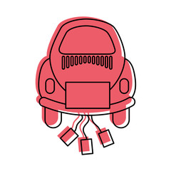 Car of newlyweds icon vector illustration design