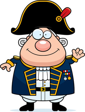 Cartoon British Admiral Waving