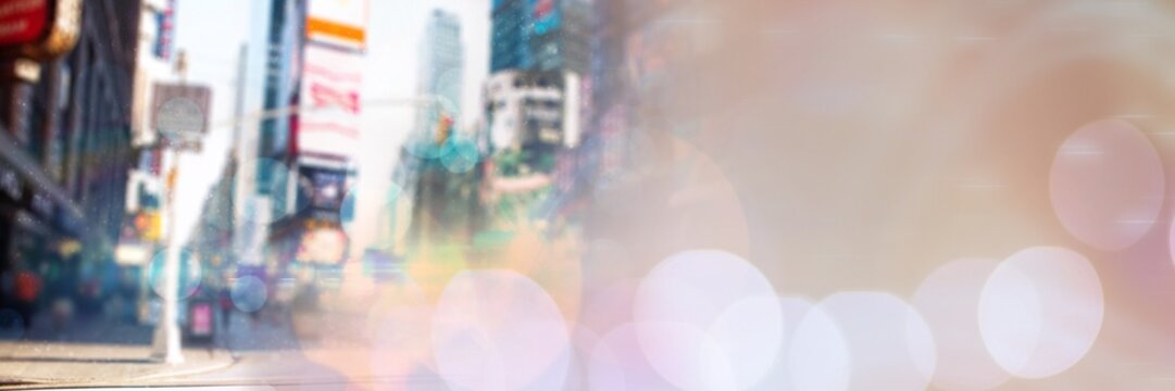Sparkling colourful city  with bokeh effect