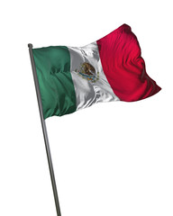 Mexico Flag Waving Isolated on White Background Portrait