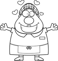 Cartoon Lunch Lady Hug