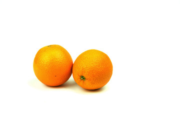 Orange fruit on isolated white background