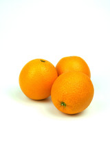 Orange fruit on isolated white background